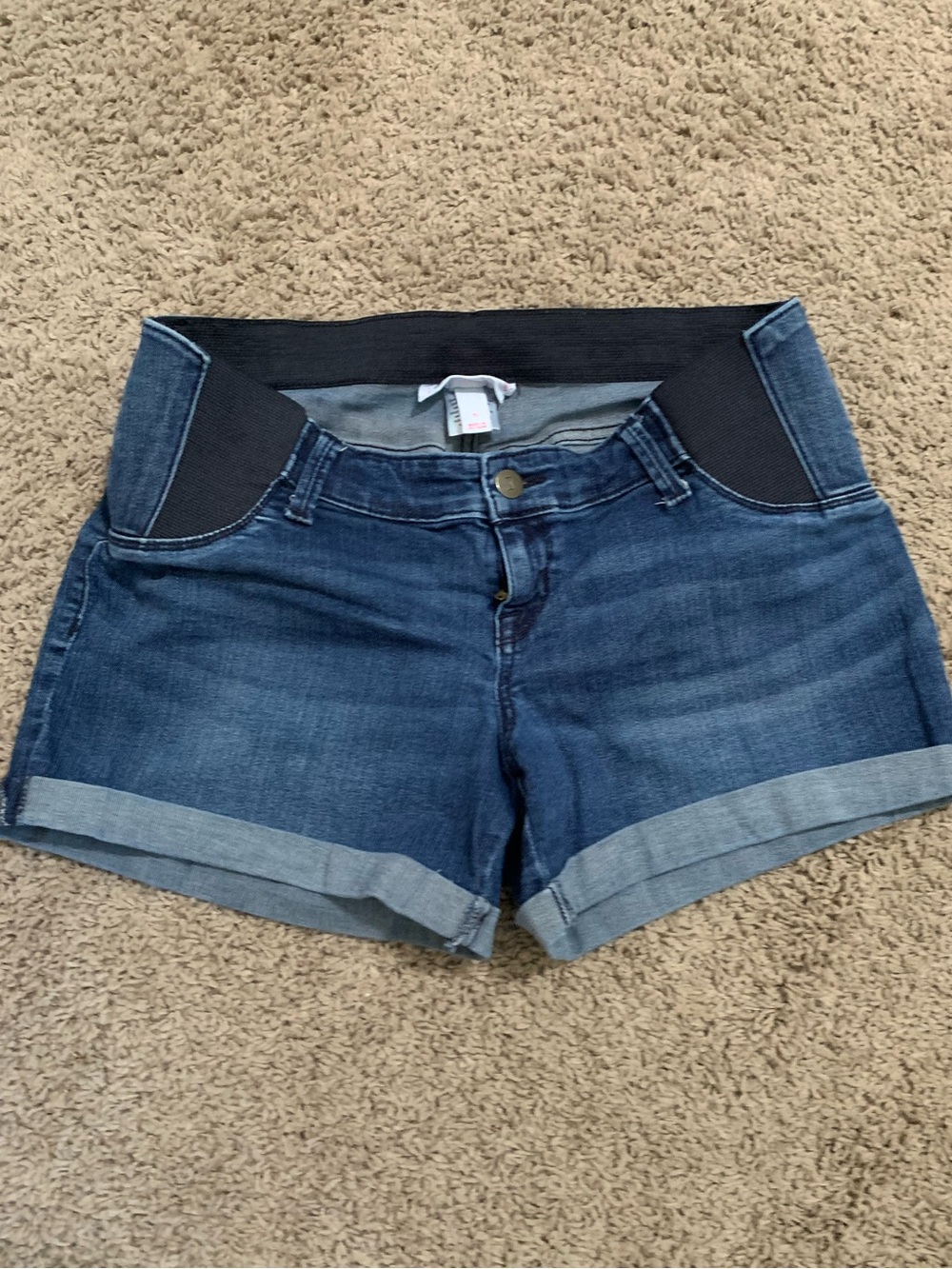 Isabel Maternity Side Panel Cuffed Jean Shorts 6